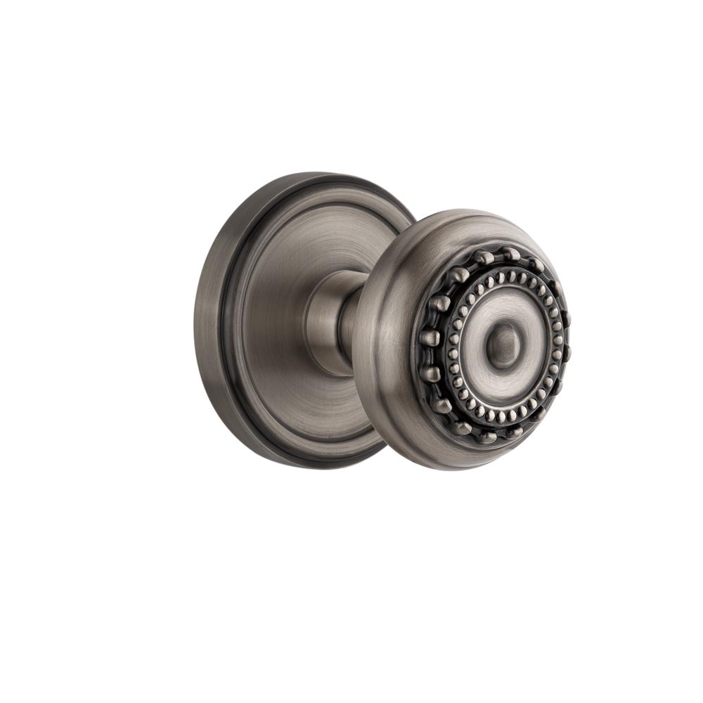 Grandeur by Nostalgic Warehouse GEOPAR Privacy Knob - Georgetown Rosette with Parthenon Knob in Antique Pewter